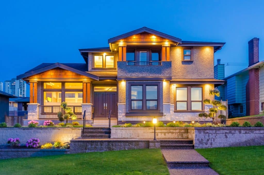 Luxury house at night